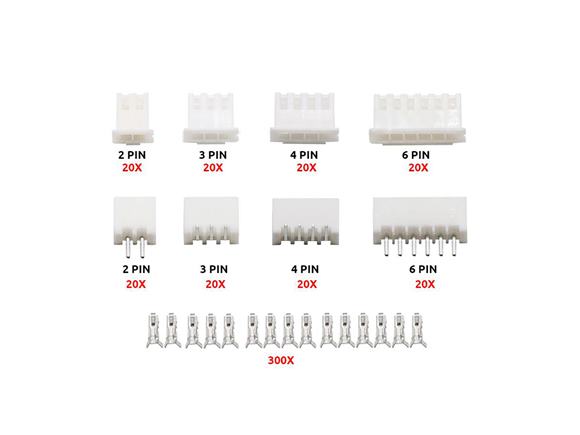 Zestaw złącz JST 2pin, 3pin, 4pin, 6pin, 160 szt.